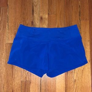 Size 8 Lululemon royal blue shorts